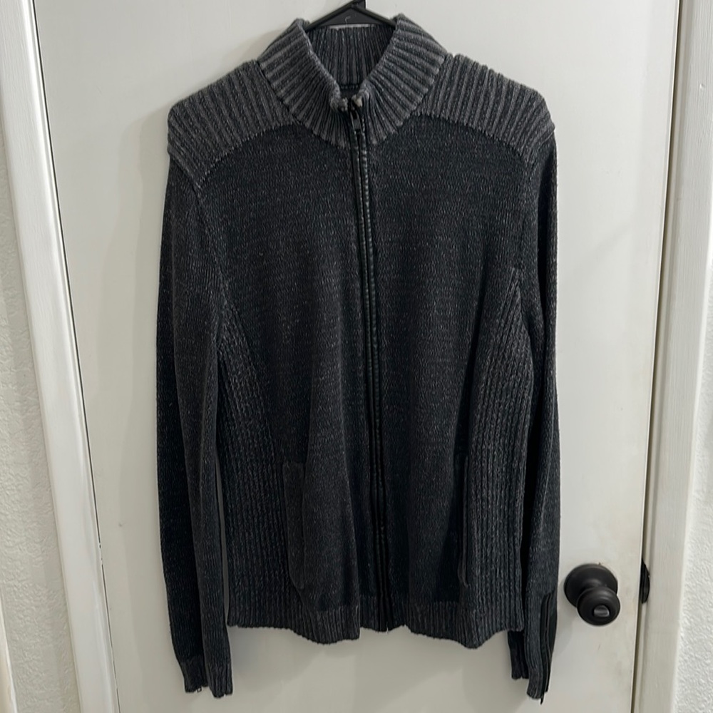 Men’s Grey zip up sweater - Rock & Republic